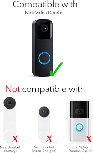 Wasserstein Doorbell Chime - Compatible with Blink Video Doorbell (1-Pack, Black) - color: Black for Blink