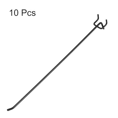 HARFINGTON 10pcs Pegboard Shelving Hooks 12" Stainless Steel Peg Board Display Hook Hanging Holders Wall Mount Organize Tools for Workbench Garage Kitchen Store, Black - size: 12 Inch