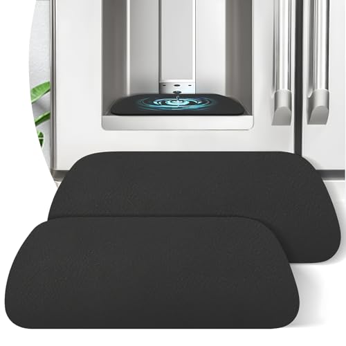LOPNUR 2 Pack Refrigerator Drip Tray Catcher, Large 9x3.1" Trapezoid, Black - color: Black, size: Trapezoid - 9"x3.1"