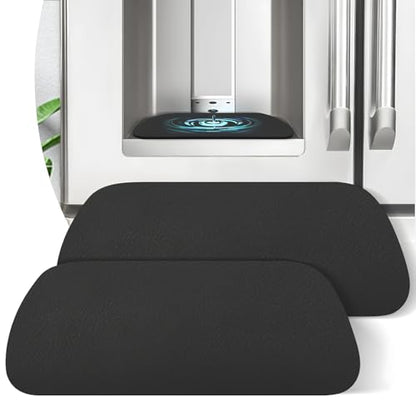 LOPNUR 2 Pack Refrigerator Drip Tray Catcher, Large 9x3.1" Trapezoid, Black - color: Black, size: Trapezoid - 9"x3.1"