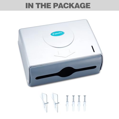 Modunful Compact Folded Paper Towel Dispenser Wall Mount Keyless for Home - color: D-212 White