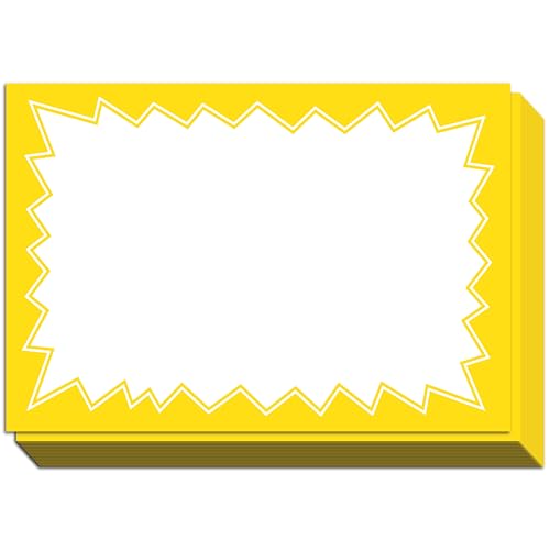 Sale Signs for Retail Stores for Yard Sale, Garage Sale 50pcs, 4.5" x 6.5" - color: Yellow, size: 4.5" x 6.5"