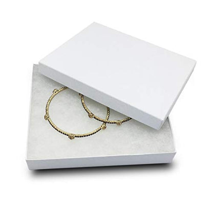 TheDisplayGuys 25 Cardboard Gift Jewelry Boxes w/Paddings #65-6.0x5.0x1 - color: White Swirl