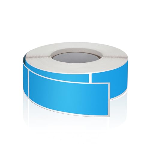 Blue Rectangle Labels 3" x 1" Color Coding Stickers Roll 500 Pcs - color: Blue