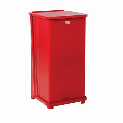Rubbermaid Commercial Products Defenders Biohazard Steel Trash Can Step-On 13 GAL Red Hospital/Doctor's Office/Healthcare Facilities - color: Red, size: 13G