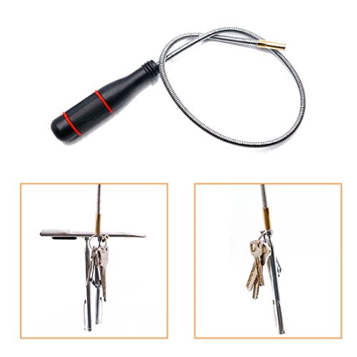 4 Pack Telescoping Magnet Pick-up Tool Set - Retrieving Pickup Tools，Extendable Pick Up Tools，Bendable Spring Magnet Stick，Flexible Extra Long Reach Bendable Curve Grabber with 4 Claws
