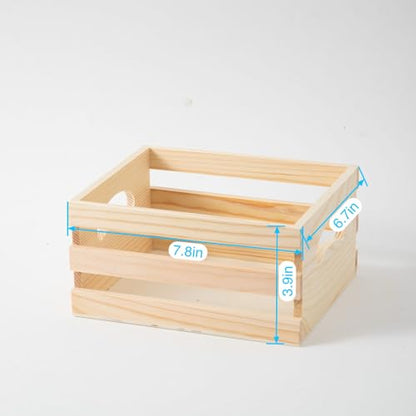 Set of 3 Rustic Wooden Nesting Crates with Handles, Decorative Wood Crates, Crate Box Wooden Storage Box for Kitchen, Office, Bedroom, Closet, Rustic Country Decor