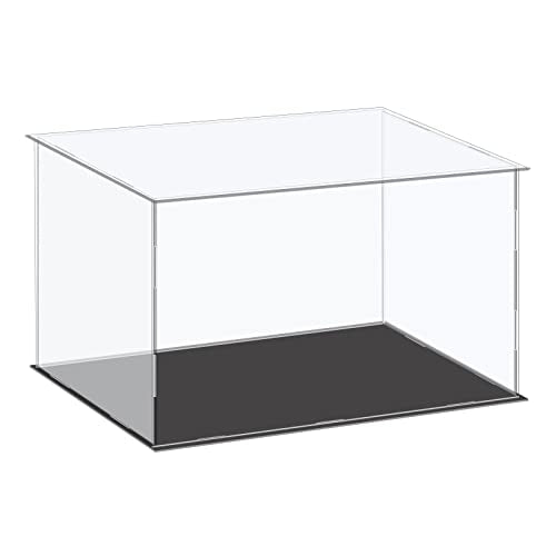 MECCANIXITY Acrylic Display Case Plastic Box Cube Storage Box Clear Small Assemble Dustproof Showcase 14.1x8.2x8 Inch for Collectibles Items - size: 14.1x8.2x8 Inch