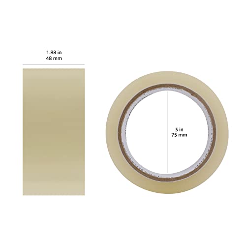 Amazon Basics Clear Shipping Packing Tape Rolls for Moving and Packaging, Home Office Supplies, 1.88 in x 72.2 Yards, 1.8 mil Thick, 12 Count - size: 12 Rolls