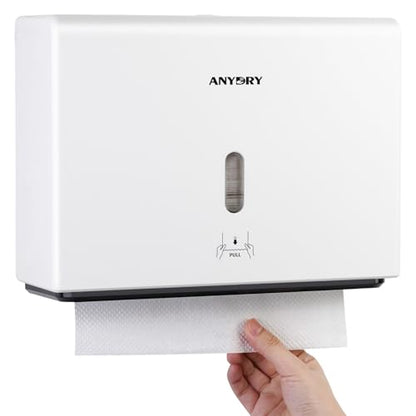 anydry 200-Sheet Paper Towel Dispenser Wall Mount (Folded Size ≤ 10 x 3.1) - color: Soft White
