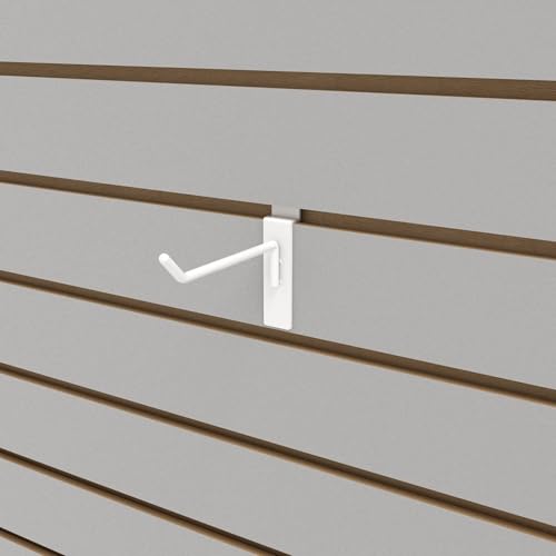 Econoco Slatwall Deluxe Hooks, 96 Pack, White, 4in - color: White, size: 4" Length