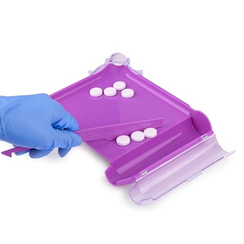 SimCoach Left Hand Pill Counting Tray with Spatula, Purple