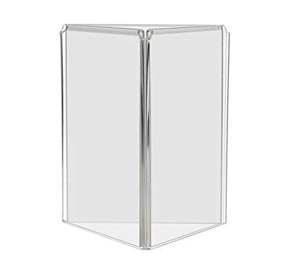 3 Sided Sign Holder Each Panel Holds 5 x 7 Inch Clear Acrylic Table Tent Printed Media Three Panel Restaurant Menu Frame Advertise Stand Sales Specials Public Notice by Marketing Holders - size: 5" x 7"