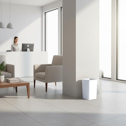Superio 4.5 Gallon Plastic Trash Can, Waste Bin for Home, Kitchen, Office, Bedroom, Bathroom- 18 Qt (2, White) - color: 2, White, size: 4.5 Gallon
