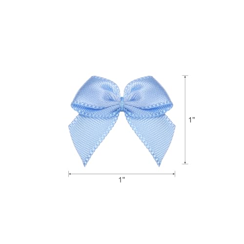 MECCANIXITY Mini Ribbon Bow 1" Mini Fabric Flower Bows Dusty Blue 150Pcs - color: Dusty Blue
