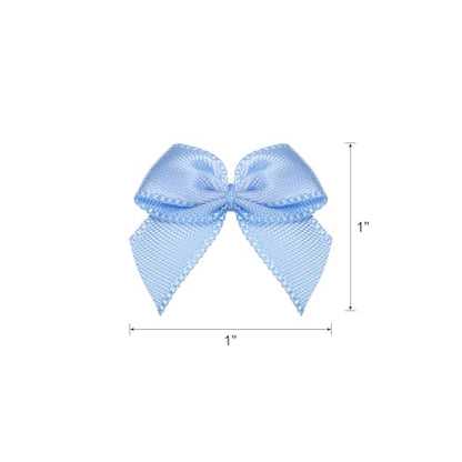 MECCANIXITY Mini Ribbon Bow 1" Mini Fabric Flower Bows Dusty Blue 150Pcs - color: Dusty Blue