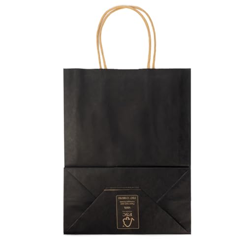 ClearBags Paper Merchandise Handle Bags (Black, 8 1/4 x 4 5/16 x 10 5/8) - color: Black, size: 8 1/4 x 4 5/16 x 10 5/8