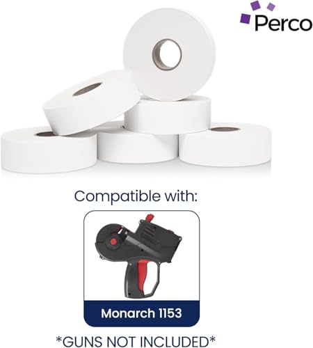 Pricing Labels for Monarch 1153 White Three-Line Pricing Gun - 48,000 Labels w/ 48 Rolls Value Pack, 8 Sleeves - Made in USA - color: White, size: 8 Sleeves