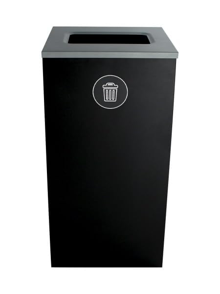 REVO 72 Gallon Powder Coated Steel Waste and Recycling Bin Combos for Commercial Spaces, Offices, Hotels, Apartments (Organic Waste, Mixed Recycling, & Waste) - size: Organic Waste, Mixed Recycling, & Waste