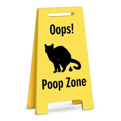 Funny Office Desk Accessories Decor Oops! Poop Zone Acrylic Humorous Cat Pet Accident Warning Do Not Disturb Mini Sign Funny Cute Gag Office Decorations Gifts for Work Women Cat Lovers - style: POOP ZONE