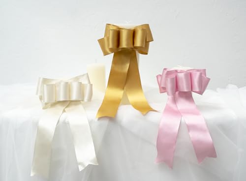 Keypan Pink Satin Ribbon Double-Faced Wired 2-1/2 Inch x 10 Yards - color: Pink, size: 2-1/2"