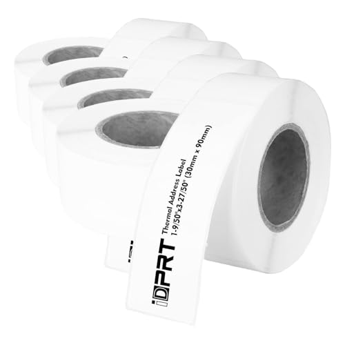 iDPRT Thermal Mailing Address Labels - 1.18"x3.54" (30mm90mm), 2 Rolls of 300pcs, Barcode Compatible with iDPRT, Rollo, DYMO, Zebra, Direct Thermal Sticker for QR Code, FBA (Pack of 4) - size: 1.18" × 3.54"(30mm×90mm) (Pack of 4)