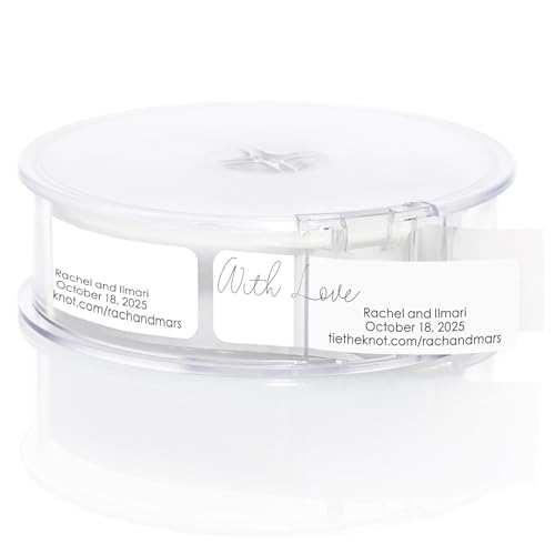 with Love Rolled Address Labels / 250 Personalized Return Address Labels/Designer Address Stickers in Elegant Plastic Dispenser - size: 250 Labels, style: With Love