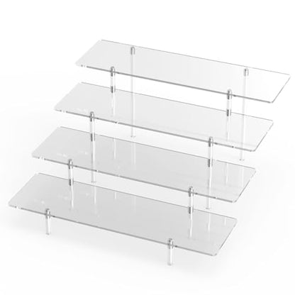 4 Tier Acrylic Display Riser Stand, Clear Perfume Organizer, Cupcake Stand