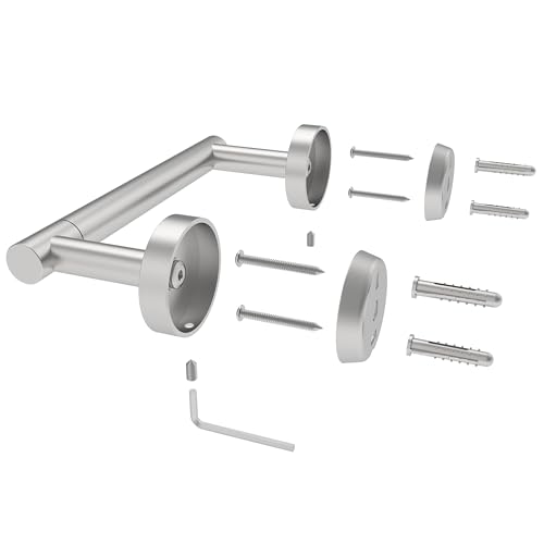 RARXTR Bathroom Toilet Paper Holder Wall Mount SUS304 Stainless Steel Double Post Pivoting Toilet Paper Roll Holder Wall Mounted for Bathroom RV Commercial Toilet Tissue Dispensers, Brushed Nickel - color: Brushed Nickel