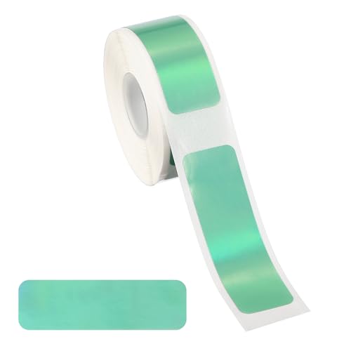 PATIKIL Holographic Thermal Label Stickers, 1.6x0.5 Holographic Thermal Label Self Adhesive Print Paper Refill 160 Tape/Roll for Name Tag Barcode Address, Green - color: Green, size: 1.6x0.5"
