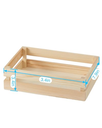 Set of 3 Rustic Wooden Nesting Crates with Handles, Decorative Wood Crates, Crate Box Wooden Storage Box for Kitchen, Office, Bedroom, Closet, Rustic Country Decor (Halloween, Thanksgiving, Christmas)
