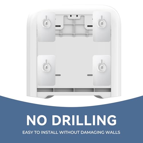 Commercial Paper Towel Dispenser Wall Mount Adhesive 250+ Multifold Trifold c-Fold Folded Hand Towel Dispenser for Bathroom 12" L x 3.8" W x 11.9" H - color: White