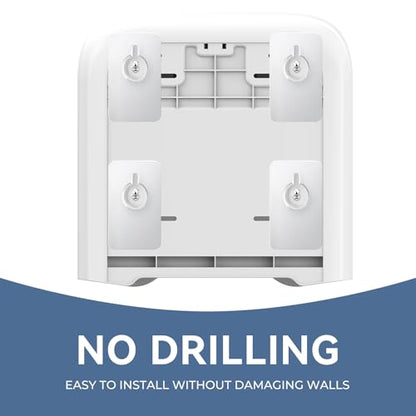 Commercial Paper Towel Dispenser Wall Mount Adhesive 250+ Multifold Trifold c-Fold Folded Hand Towel Dispenser for Bathroom 12" L x 3.8" W x 11.9" H - color: White