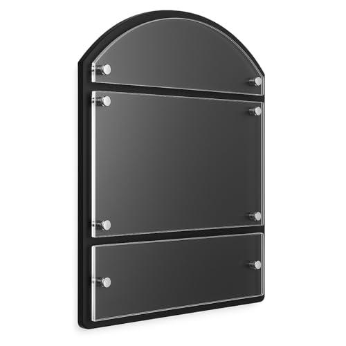 AmazingSpark 25 x 18.5 Inches Wall Mounted Office Sign Acrylic Directory Sign Office Wall Directory Large Signs Holder 6 Panels Black Backing for Restaurant Church Poster Frame Easy Install Board