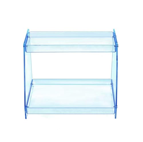 ROYALITA 2 Tier Shelf Bathroom Countertop Organizer Makeup Display Shelf - color: Blue