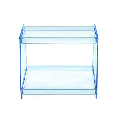 ROYALITA 2 Tier Shelf Bathroom Countertop Organizer Makeup Display Shelf - color: Blue