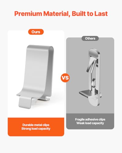 VEVOR Shelf Clips, 40 Pack, Adjustable Steel Pilaster Shelf Clips Support for Metal, Wood, Glass Shelves, Compatible with Wardrobes, Cabinets, Bookcases, Shoe Racks and Display Racks (Silver) - style: Horizontal Brackets