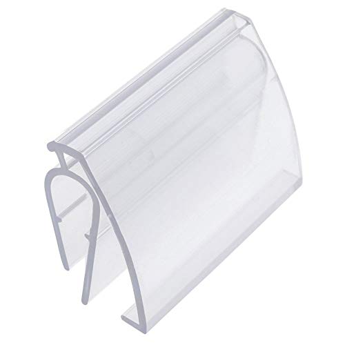 Kost Klip Clear Plastic Snap-On Covered Face Label Holder for Wire Shelves - 2"L x 1 1/4"H, 50 per Bag
