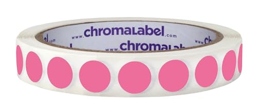 ChromaLabel Rose Removable Dot Stickers, 1/2 Inch, 1000/Roll - color: Rose, size: 1/2"