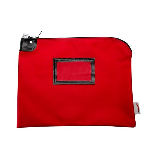Lockable Document Pouch, Red, 11 x 15 Inch - color: Red