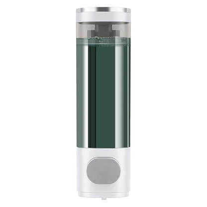 10oz/300ml Single Manual Wall Mounted Soap Dispenser, Silver & White - color: White & Silver