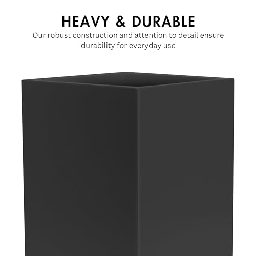 YEW DESIGN Matte Black Square 2 Gallon Trash Can for Home and Bathroom - color: Black Square