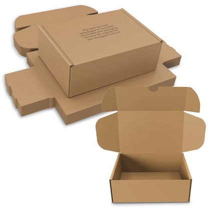 (15 Pack) Cardboard Shoe Boxes – Large 14.625x9.5x5.125 Inch | Heavy Duty Shoe Boxes for Shipping – Corrugated Mailing Boxes w/Self-Locking Lid – Excellent as Replacement Shoeboxes & Gift Packaging