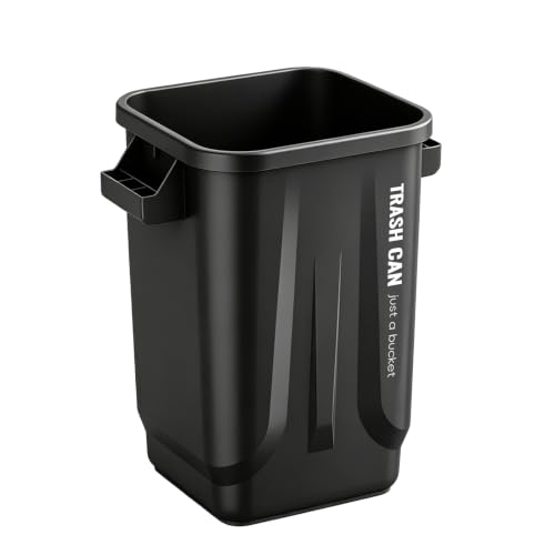 Kitchen Trash Can, Plastic Square Trash bin,8 Gallon,Black