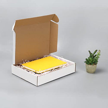 HORLIMER 11x8x2 inches Shipping Boxes Set of 25, White Corrugated Cardboard Box Literature Mailer - size: Select