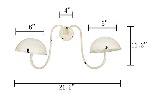 Owlgift Modern Metal Wall Mounted Entryway Retail Hat Rack/Wig Display Stand w/ 2 Circular Hat Hooks, White - color: White