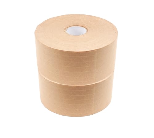 2.75 inch x 450 feet Reinforced Water Activated Kraft Tape, Gumed, Heavy Duty, Secure, for Packing or Shipping, Tamper Evident - 2 Rolls - size: 3" x 450' (2 Rolls)