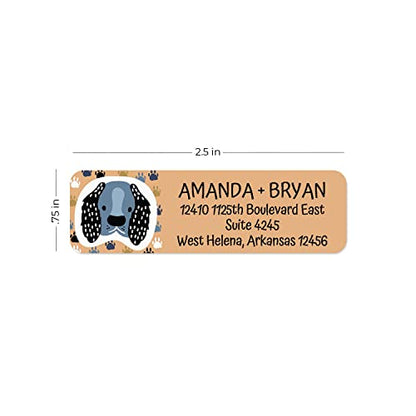Modern Dogs Rolled Address Labels/Roll of 250 Personalized Return Address Labels/Designer Return Address Stickers in Elegant Plastic Dispenser - size: 250 Labels, style: Modern Dogs