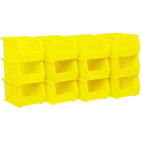 Akro-Mils 30237 AkroBins Plastic Storage Bins, 9"x6"x5", Yellow, 12-Pack - color: Yellow