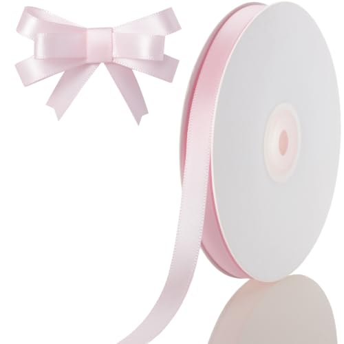 3/8 Inch Light Pink Ribbon 50Yards – Perfect for Gift Wrapping - color: Light Pink, size: 3/8"
